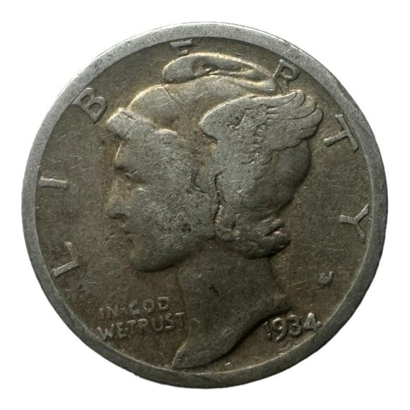 Silver Mercury Dime - 1934 - Picture 1 of 6